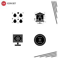 4 Universal Solid Glyphs Set for Web and Mobile Applications color branding edit home page print Editable Vector Design Elements