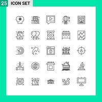 25 Creative Icons Modern Signs and Symbols of interface receive post message mail Editable Vector Design Elements