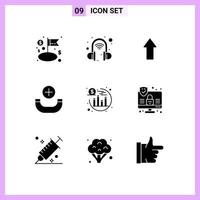 Stock Vector Icon Pack of 9 Line Signs and Symbols for computer return arrows investment new Editable Vector Design Elements