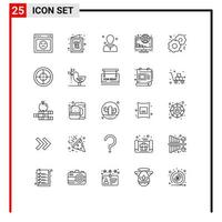 25 iconos creativos signos y símbolos modernos de monedas en línea deseo inversión hombre elementos de diseño vectorial editables vector