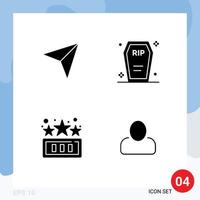 Stock Vector Icon Pack of 4 Line Signs and Symbols for arrow high score next death game Editable Vector Design Elements