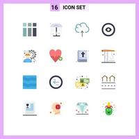 16 Universal Flat Colors Set for Web and Mobile Applications engineer architect data view interface Editable Pack of Creative Vector Design Elements