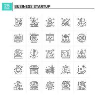 25 Business Startup icon set vector background