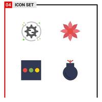 4 Universal Flat Icons Set for Web and Mobile Applications preferences list options clematis gun Editable Vector Design Elements