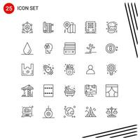 Universal Icon Symbols Group of 25 Modern Lines of beer party pray loudspeaker map Editable Vector Design Elements