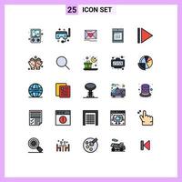 25 Creative Icons Modern Signs and Symbols of dua cooking mail microwave oven Editable Vector Design Elements