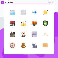 Universal Icon Symbols Group of 16 Modern Flat Colors of income pc right office computer Editable Pack of Creative Vector Design Elements