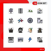 Set of 16 Modern UI Icons Symbols Signs for radio payment forest money pines Editable Creative Vector Design Elements