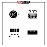 4 Solid Glyph concept for Websites Mobile and Apps bitcoin air conditioner city finish electric Editable Vector Design Elements