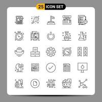 25 Black Icon Pack Outline Symbols Signs for Responsive designs on white background 25 Icons Set Creative Black Icon vector background