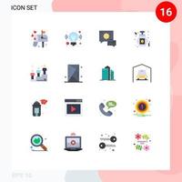 Universal Icon Symbols Group of 16 Modern Flat Colors of man podium race islamic leaderboard night Editable Pack of Creative Vector Design Elements