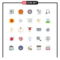 Universal Icon Symbols Group of 25 Modern Flat Colors of brain information recreation infrastructure structure Editable Vector Design Elements
