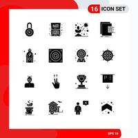 Set of 16 Modern UI Icons Symbols Signs for valuation graph cactus data grow Editable Vector Design Elements