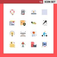 Set of 16 Modern UI Icons Symbols Signs for player media calculator control video Editable Pack of Creative Vector Design Elements