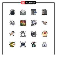 paquete de iconos de vector de stock de 16 signos y símbolos de línea para código de transporte de pato bebé codificación de cohete elementos de diseño de vector creativo editable