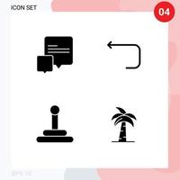 4 User Interface Solid Glyph Pack of modern Signs and Symbols of chat culture arrow back india Editable Vector Design Elements