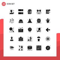 25 Thematic Vector Solid Glyphs and Editable Symbols of tax reminder ai sale friday Editable Vector Design Elements