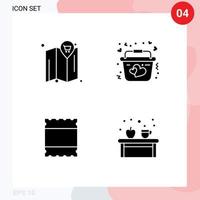 4 Creative Icons Modern Signs and Symbols of map coffee basket romantic drink Editable Vector Design Elements