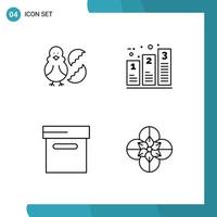 Group of 4 Modern Filledline Flat Colors Set for egg phases baby chart box Editable Vector Design Elements