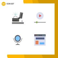 Universal Icon Symbols Group of 4 Modern Flat Icons of celebration mirror proposal gadgets blog layout Editable Vector Design Elements
