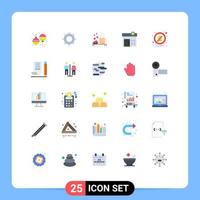 Set of 25 Modern UI Icons Symbols Signs for off alarm hearts house medical Editable Vector Design Elements