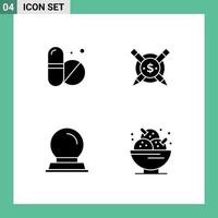 Modern Set of Solid Glyphs and symbols such as medical magic ball paid digital dessert Editable Vector Design Elements