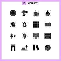 paquete de iconos de vector de stock de 16 signos y símbolos de línea para elementos de diseño de vector editables de energía de laboratorio de finanzas de ciencia de inversión