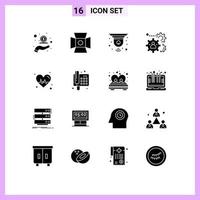 paquete de iconos vectoriales de stock de 16 signos y símbolos de línea para el trabajo en equipo estudio de producción dispositivo de personas elementos de diseño vectorial editables inteligentes vector