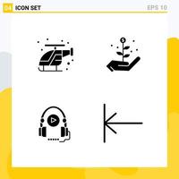 4 User Interface Solid Glyph Pack of modern Signs and Symbols of emergency language course help startup arrow Editable Vector Design Elements