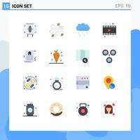 Set of 16 Modern UI Icons Symbols Signs for document movie wind film thanksgiving Editable Pack of Creative Vector Design Elements