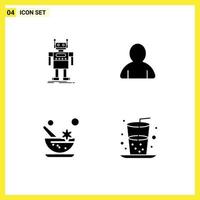 Modern Set of Solid Glyphs Pictograph of robot cosmetics bot avatar spa Editable Vector Design Elements