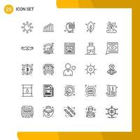 Universal Icon Symbols Group of 25 Modern Lines of farm nature book leaf mind Editable Vector Design Elements