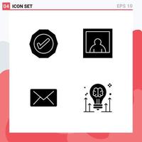 Set of Modern UI Icons Symbols Signs for logistic brain tick email bulb Editable Vector Design Elements