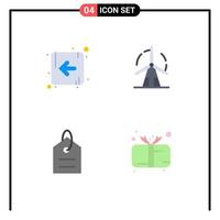 Pack of 4 Modern Flat Icons Signs and Symbols for Web Print Media such as arrow money clean power tag Editable Vector Design Elements