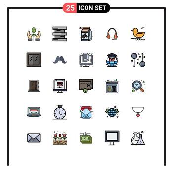 Set of 25 Modern UI Icons Symbols Signs for help contact coffee communication support Editable Vector Design Elements