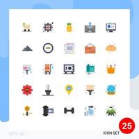 Stock Vector Icon Pack of 25 Line Signs and Symbols for smart outline target email e Editable Vector Design Elements