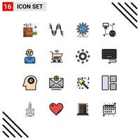 16 iconos creativos signos y símbolos modernos de tecnología de monitor sonido Internet elementos de diseño de vectores creativos editables en todo el mundo