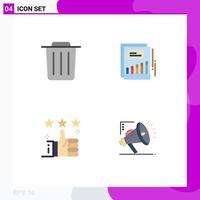 User Interface Pack of 4 Basic Flat Icons of delete support growth income up Editable Vector Design Elements