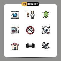 Pictogram Set of 9 Simple Filledline Flat Colors of hotel meter people electronics spring Editable Vector Design Elements