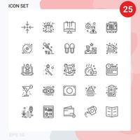 Line Pack of 25 Universal Symbols of device downgrade engine depose career demotion Editable Vector Design Elements