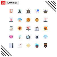 Group of 25 Modern Flat Colors Set for desk trends bag world wide globe Editable Vector Design Elements