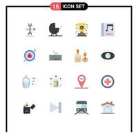 Modern Set of 16 Flat Colors Pictograph of fixing music pram media success Editable Pack of Creative Vector Design Elements