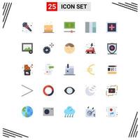 Pictogram Set of 25 Simple Flat Colors of support information cash info wireframe Editable Vector Design Elements