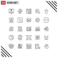 Mobile Interface Line Set of 25 Pictograms of arrow bone scale search digital Editable Vector Design Elements