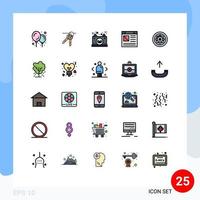 Set of 25 Modern UI Icons Symbols Signs for plumber extractor energy website computer Editable Vector Design Elements