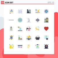 Universal Icon Symbols Group of 25 Modern Flat Colors of connection notification factory folder company Editable Vector Design Elements