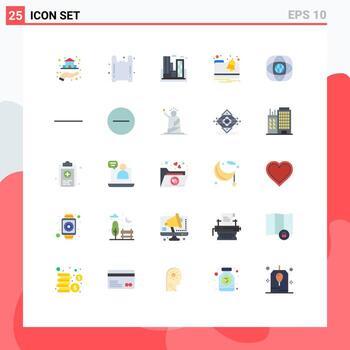 grupo universal de símbolos de icono de 25 colores planos modernos de elementos de diseño vectorial editables de empresa de carpeta de fábrica de notificación de conexión vector