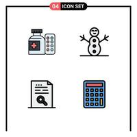 Universal Icon Symbols Group of 4 Modern Filledline Flat Colors of medical file hospital content calculator Editable Vector Design Elements