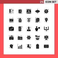 Pictogram Set of 25 Simple Solid Glyphs of configure phone scary view eye Editable Vector Design Elements