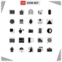 Universal Icon Symbols Group of 25 Modern Solid Glyphs of present engagement money reader password Editable Vector Design Elements